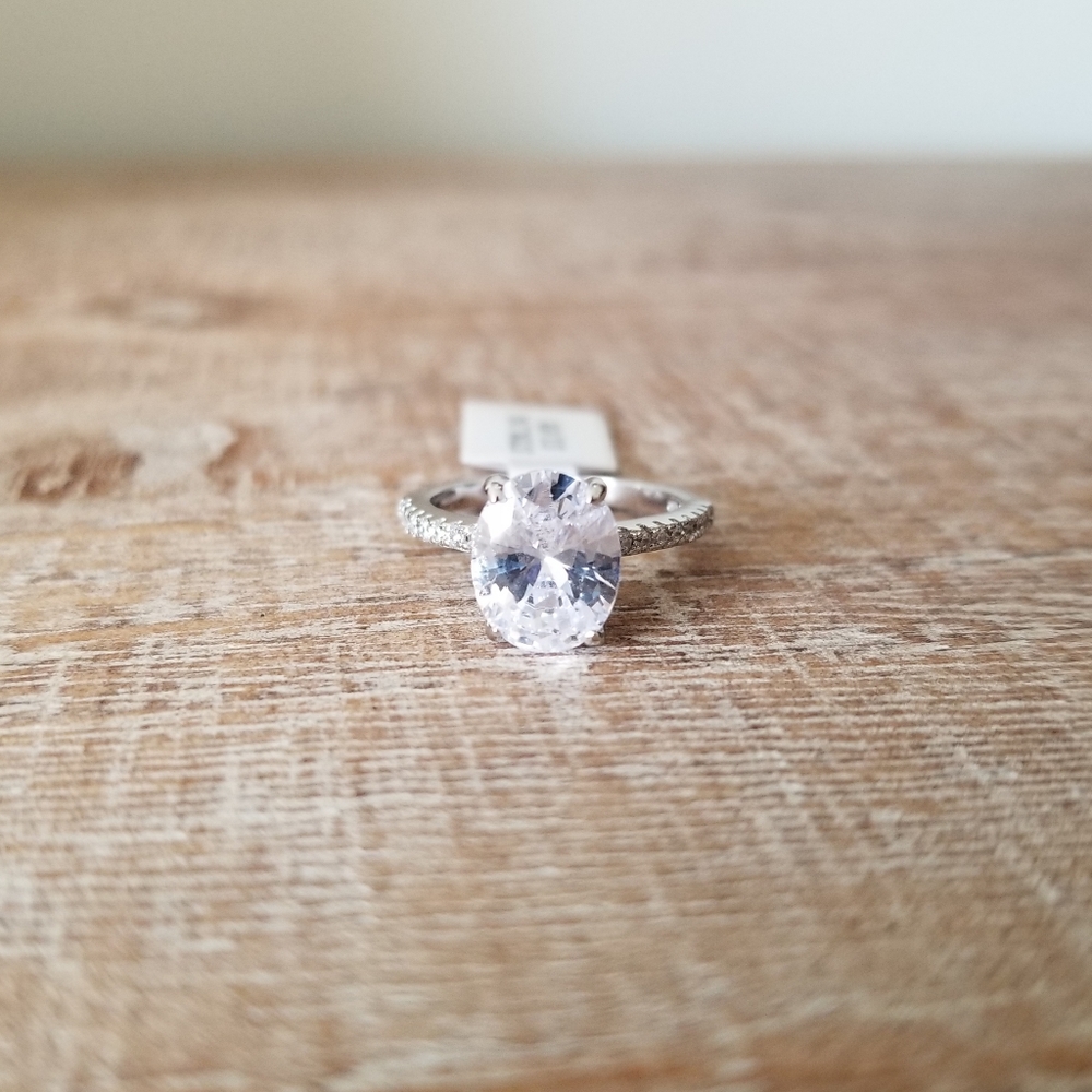 LIMITED 2ct Oval Cut Sterling Silver Ring